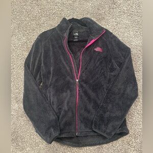 Black Fuzzy The North Face Jacket, Size Large